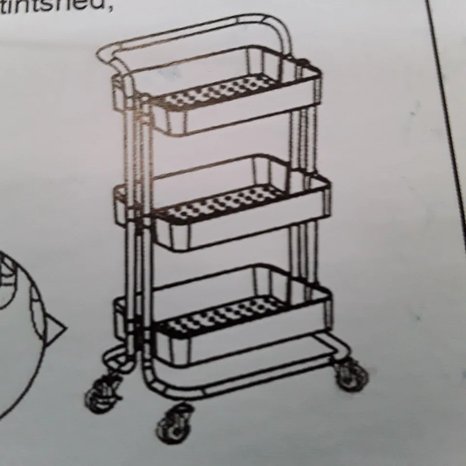 BOXED PLASTIC STORAGE SELF ON WHEELS BLACK (1 BOX)