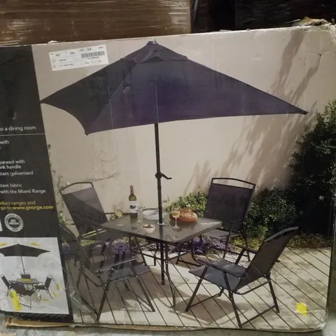 BOXED MIAMI 6 PIECE PATIO SET - CHARCOAL 