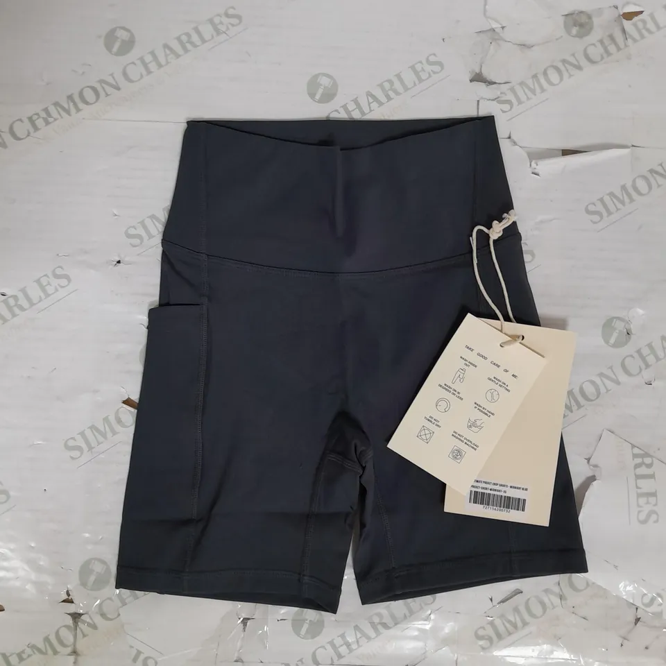 ADANOLA ULTIMATE POCKET CROP SHORTS IN MIDNIGHT BLUE SIZE XS