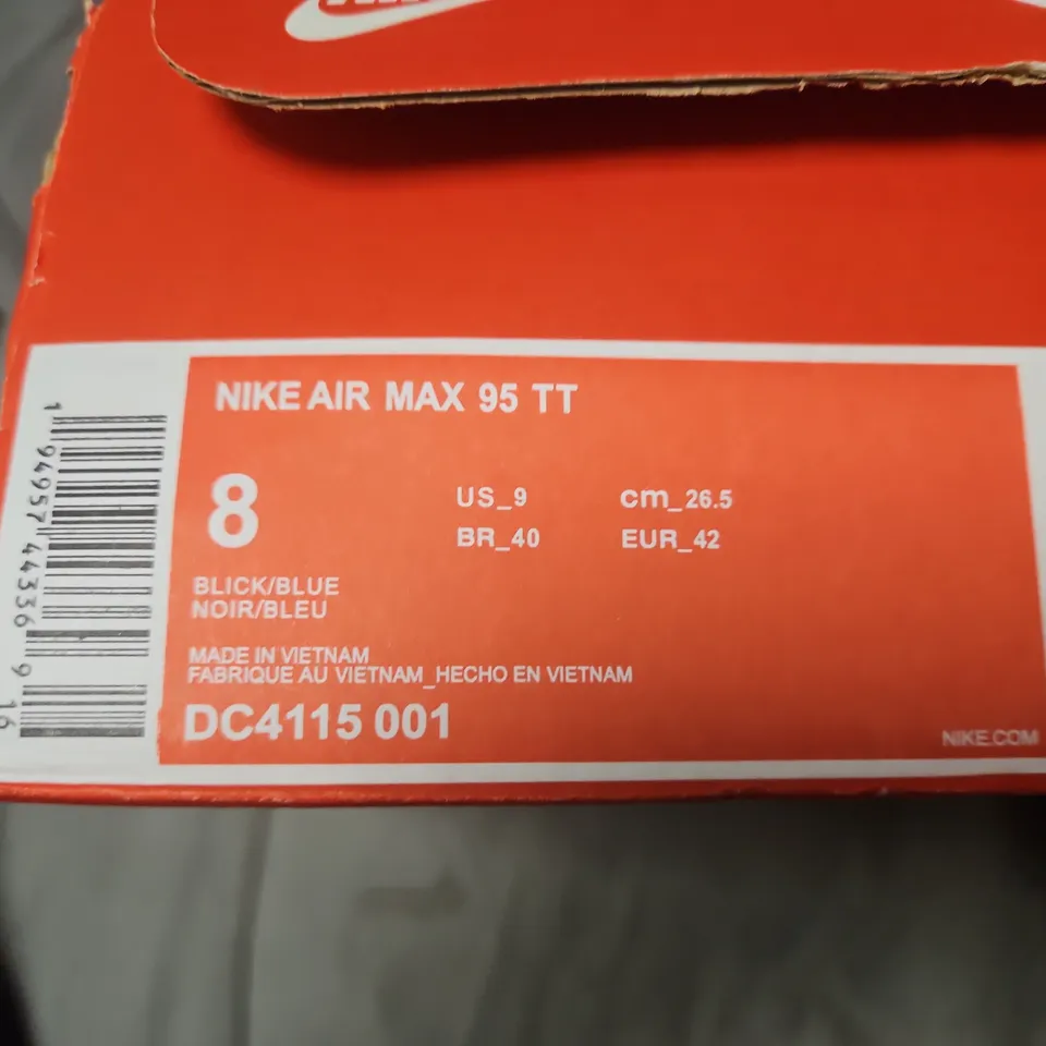 NIKE AIR MAX 95 TT BLACK/BLUE SNEAKERS – UK 8 (US 9, EU 42) – BOXED
