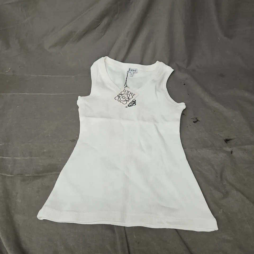LOEWE RIBBED TANK IN WHITE SIZE M