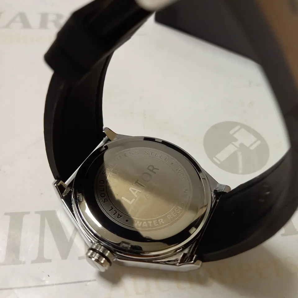 LATOR CALIBRE BROWN TWO-TONE DIAL RUBBER STRAP WRISTWATCH RRP £640