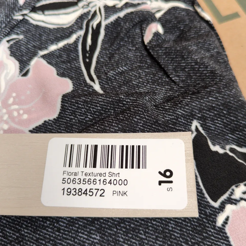 ROMAN FLORAL TEXTURED SHIRT – PINK, UK SIZE 16