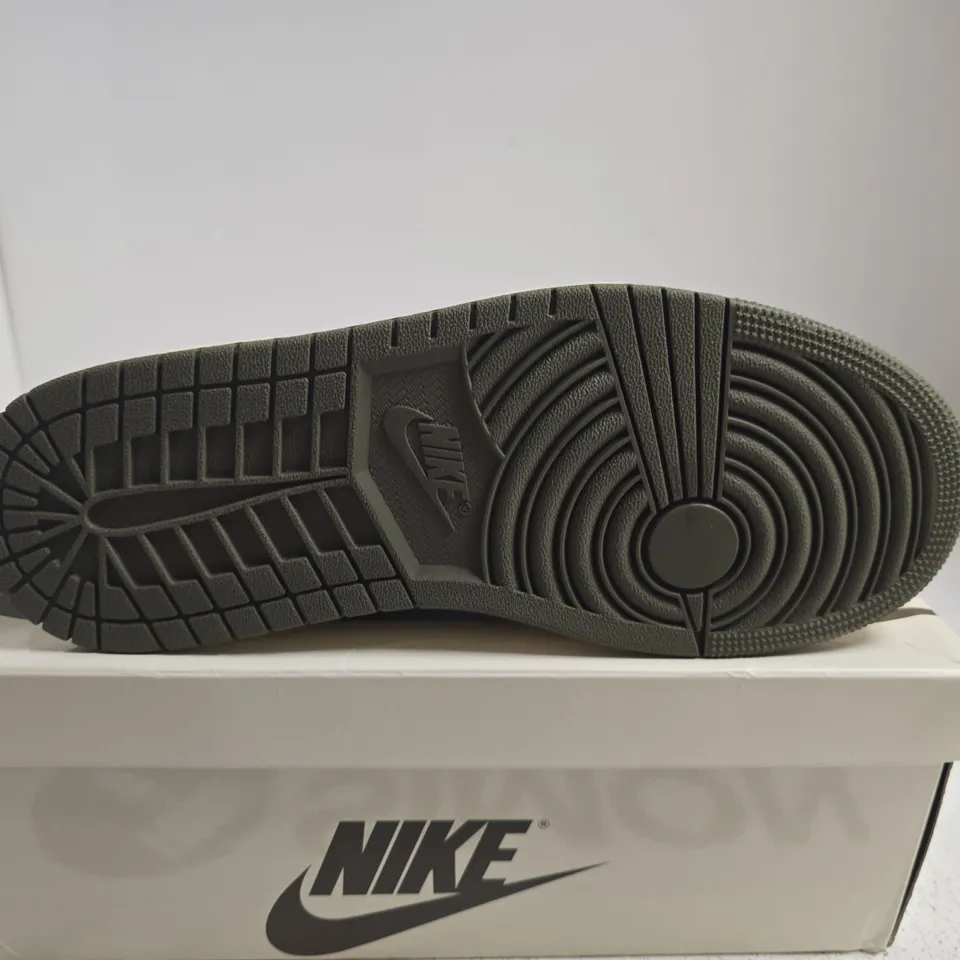 BOXED PAIR OF NIKE AIR JORDAN 1 LOW OG SP OLIVE/WHITE – UK 8