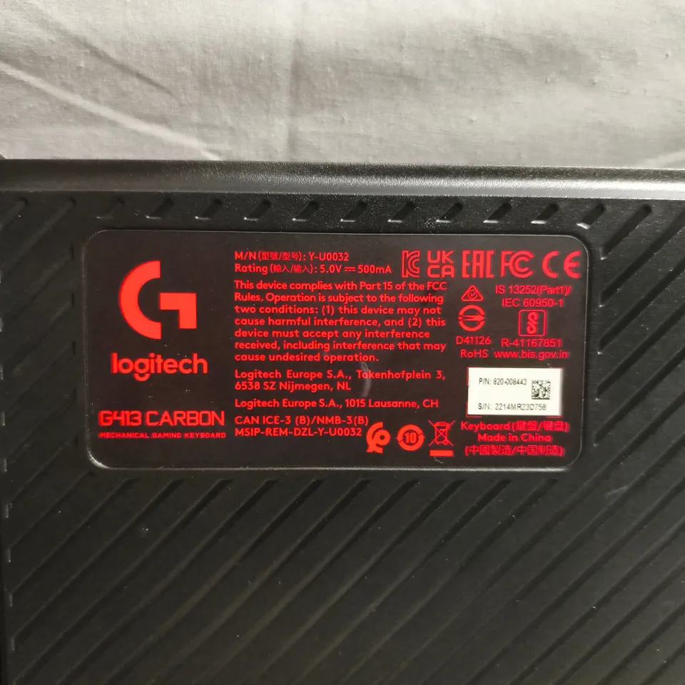 LOGITECH G413 CARBON MECHANICAL GAMING KEYBOARD
