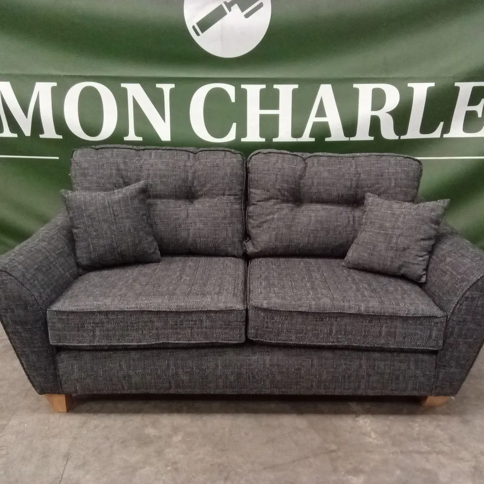 HALSTOW 2 SEATER FABRIC SOFA - CHARCOAL RRP £449
