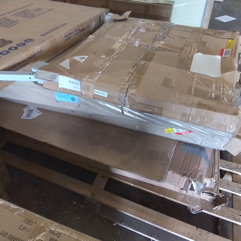 PALLET TO CONTAIN AN ASSORTMENT OF DESIGNER FURNITURE PARTS. 