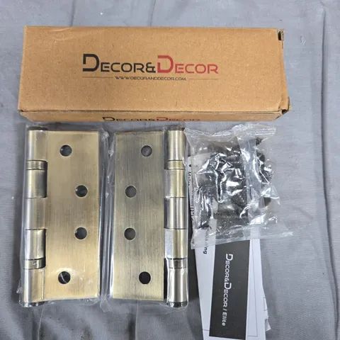 DECOR & DECOR BRASS DOOR BUTT HINGES – PACK OF 2 WITH SCREWS