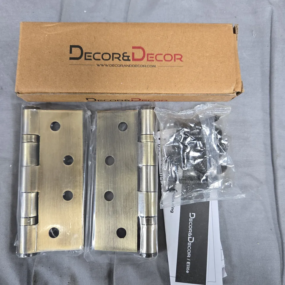 DECOR & DECOR BRASS DOOR BUTT HINGES – PACK OF 2 WITH SCREWS