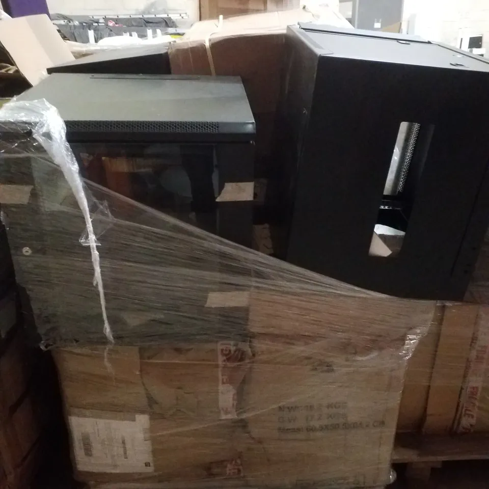 PALLET CONTAINING ASSORTED NETWORK CABINETS