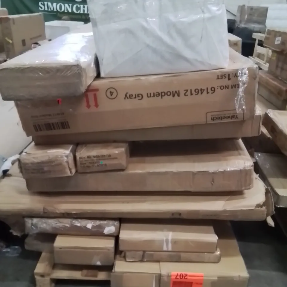 PALLET CONTAINING VARIOUS ASSORTED BOXED INCOMPLETE HOUSEHOLD ITEMS ETC.