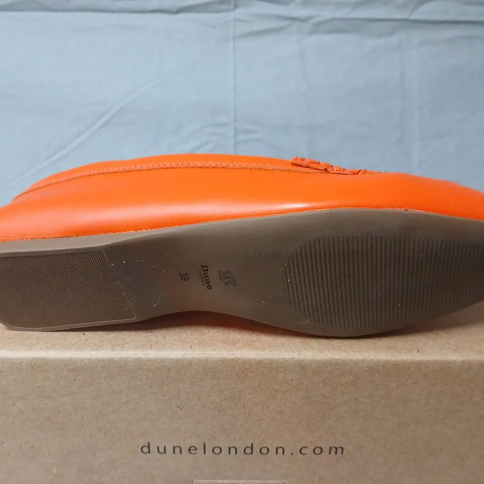 Dune London 520 Greene Orange Leather Woven Driving Loafer – EU 39