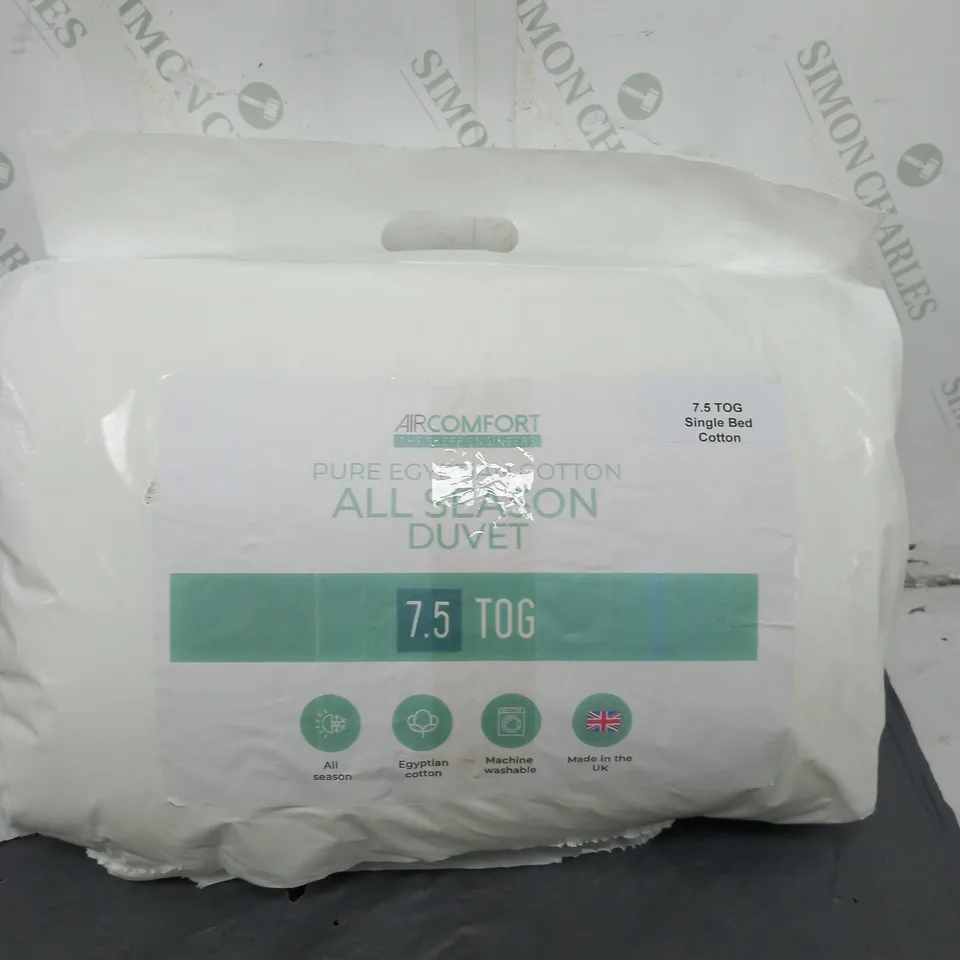 AIRCOMFORT PURE EGYPTIAN COTTON ALL SEASON DUVET 7.5 TOG 
