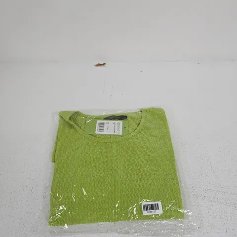 SUGAR CRISP LADIES TEXTURE DOLMAN TOP β LIME GREEN, SIZE S