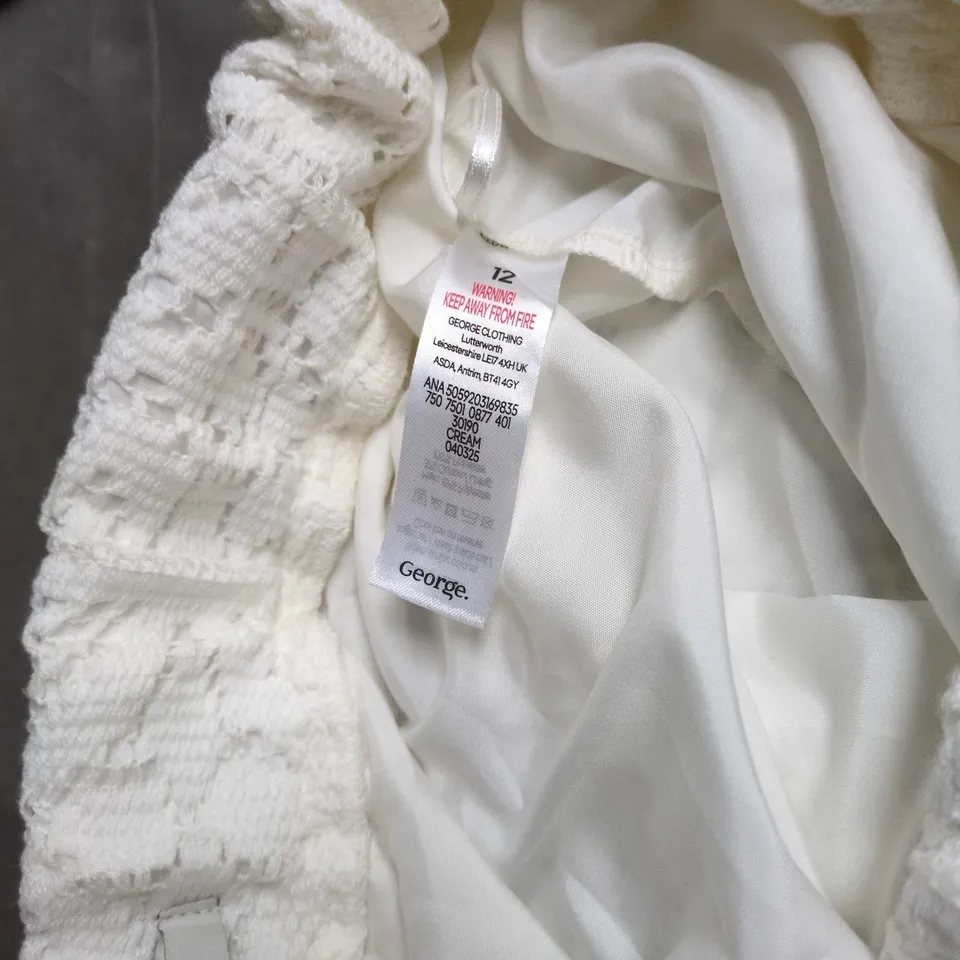 GEORGE WHITE LACE PALAZZO TROUSERS – WOMEN’S UK 12