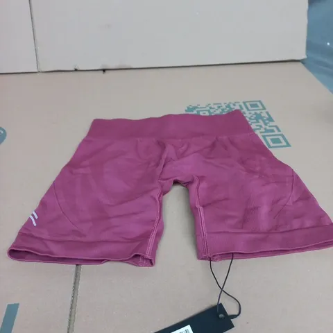 ENHANCELIFT SEAMLESS SHORTS WITH GREY LOGO – BURNT MAROON, XS