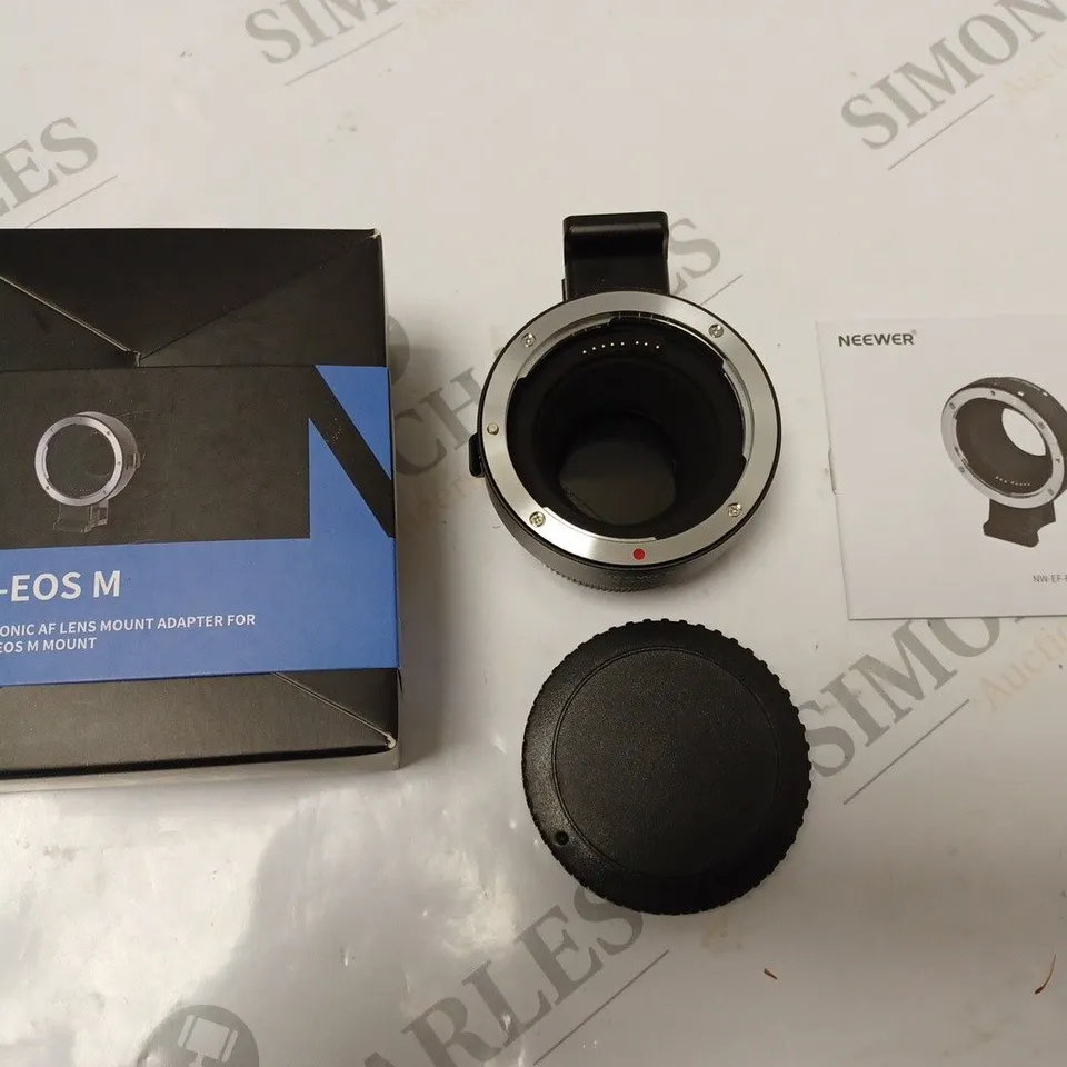 BOXED NEEWER NW-EF-EOS M ELECTRONIC LENS MOUNT ADAPTER FOR EF/EF-S LENS TO EOS M MOUNT, WITH INSTRUCTIONS