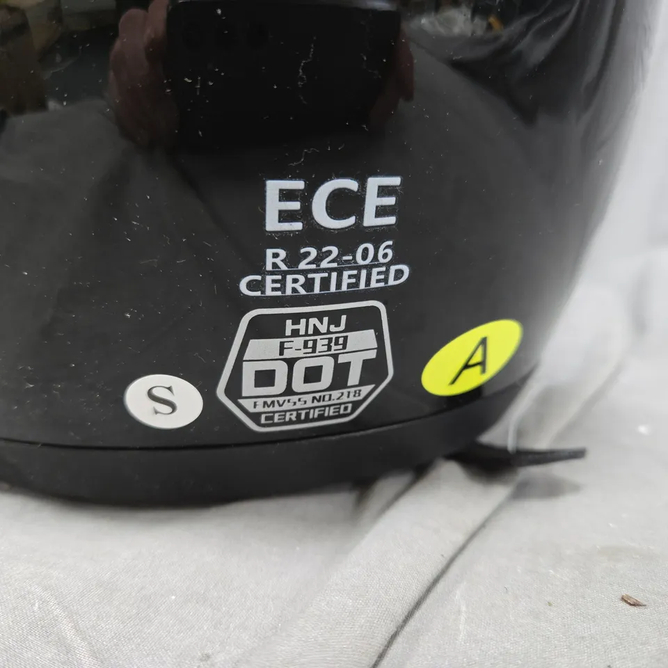 MOTORCYCLE HELMET WITH CAT EAR ATTACHMENT IN BLACK – SIZE SMALL - ECE R22-06 CERTIFIED