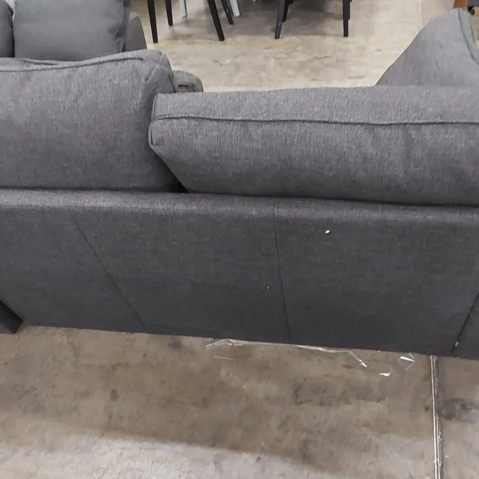 DESIGNER CORNER SOFA IN CHARCOAL GREY WITH SCATTER CUSHIONS 