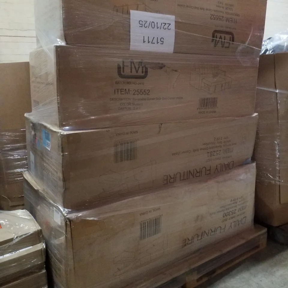 PALLET CONTAINING 4 ASSORTED INCOMPLETE SOFA PARTS