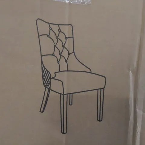 BOXED SET OF 2 ASR INTERIORS MAJESTIC GREY FABRIC DINING CHAIRS