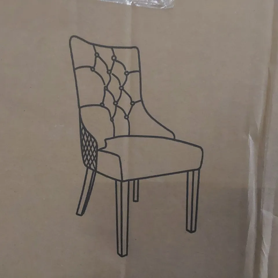 BOXED SET OF 2 ASR INTERIORS MAJESTIC GREY FABRIC DINING CHAIRS