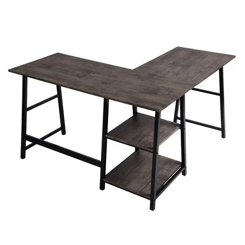 BOXED CHARGE L-SHAPED CORNER DESK WOODEN 120X50X75CM