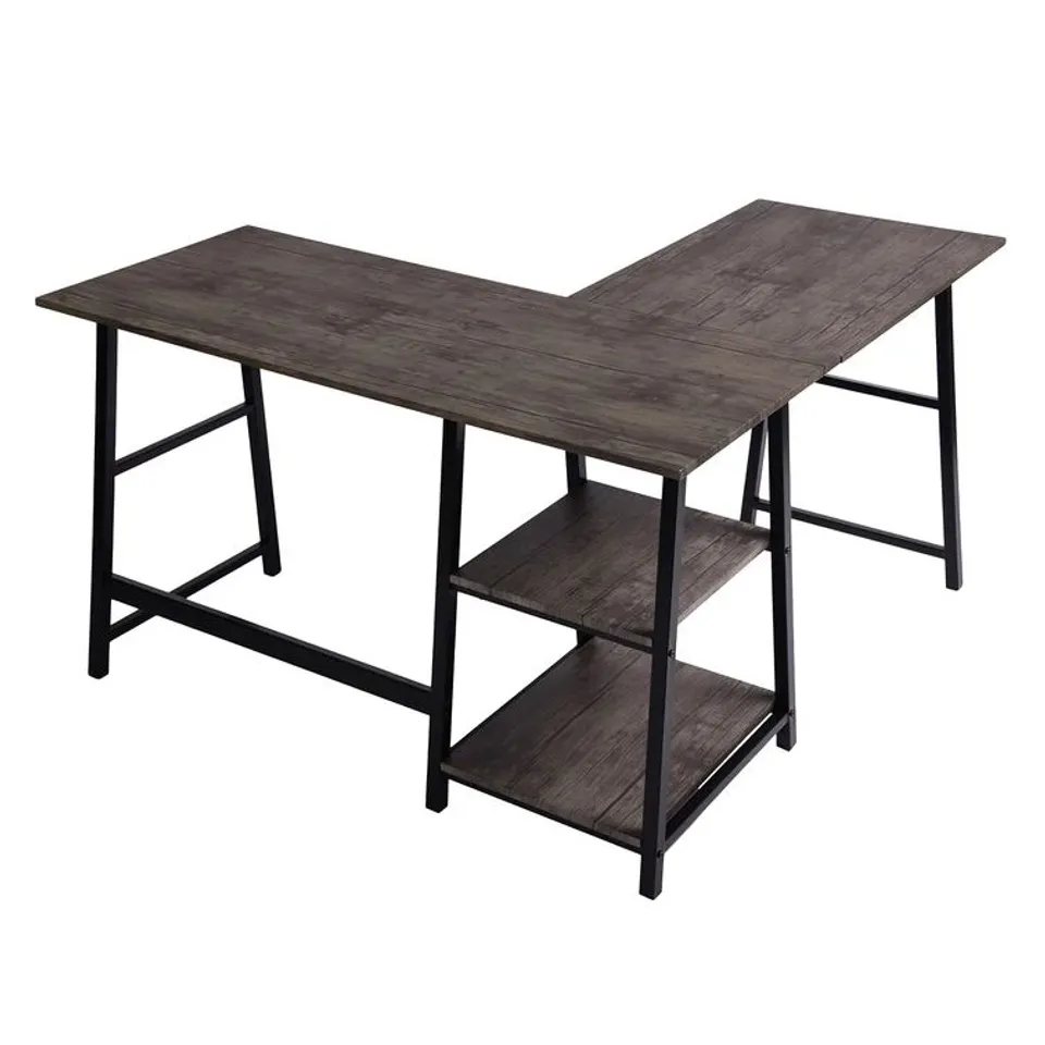 BOXED CHARGE L-SHAPED CORNER DESK WOODEN 120X50X75CM