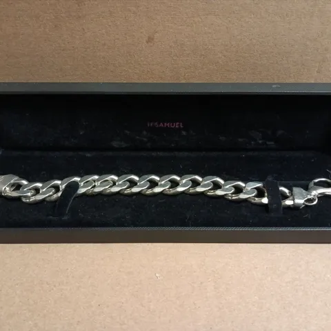H.SAMUEL LARGE SILVER CURB BRACELET