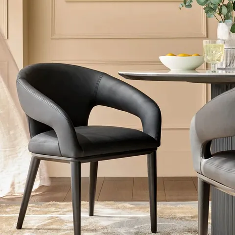 BOXED DANETTI HEATH BLACK FAUX LEATHER DINING CHAIR