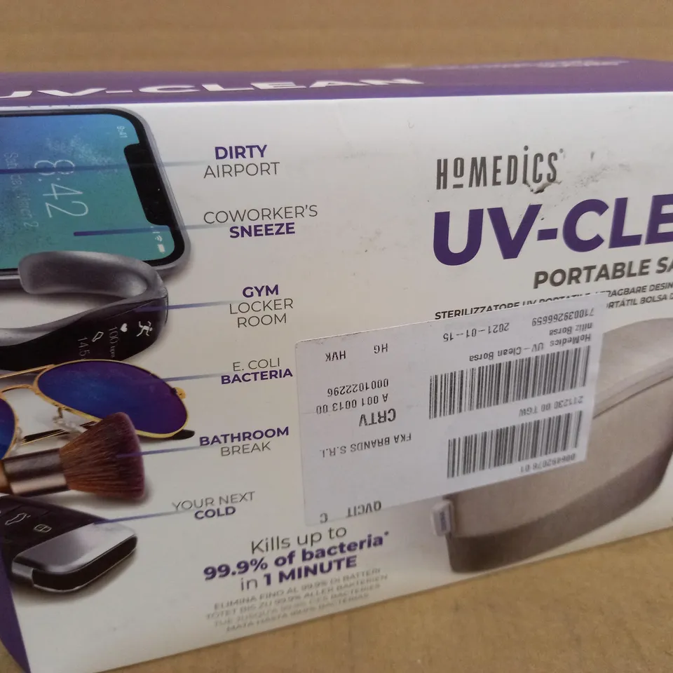 BOXED HOMEDICS UV-CLEAN PORTABLE SANITIZER SAN-B100GY-EU