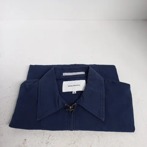 NORSE PROJECTS NAVY ZIP-FRONT SHIRT – UK S