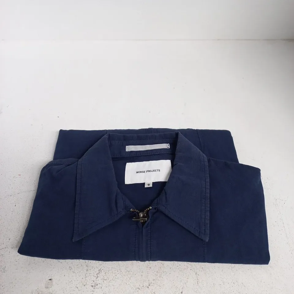NORSE PROJECTS NAVY ZIP-FRONT SHIRT – UK S