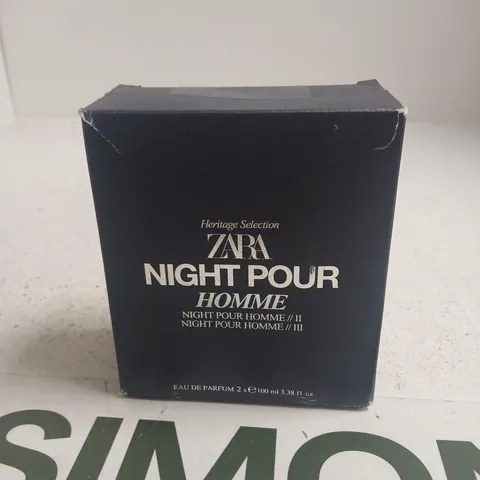 BOXED ZARA NIGH POUR EAU DE PARFUM 2 X 100ML