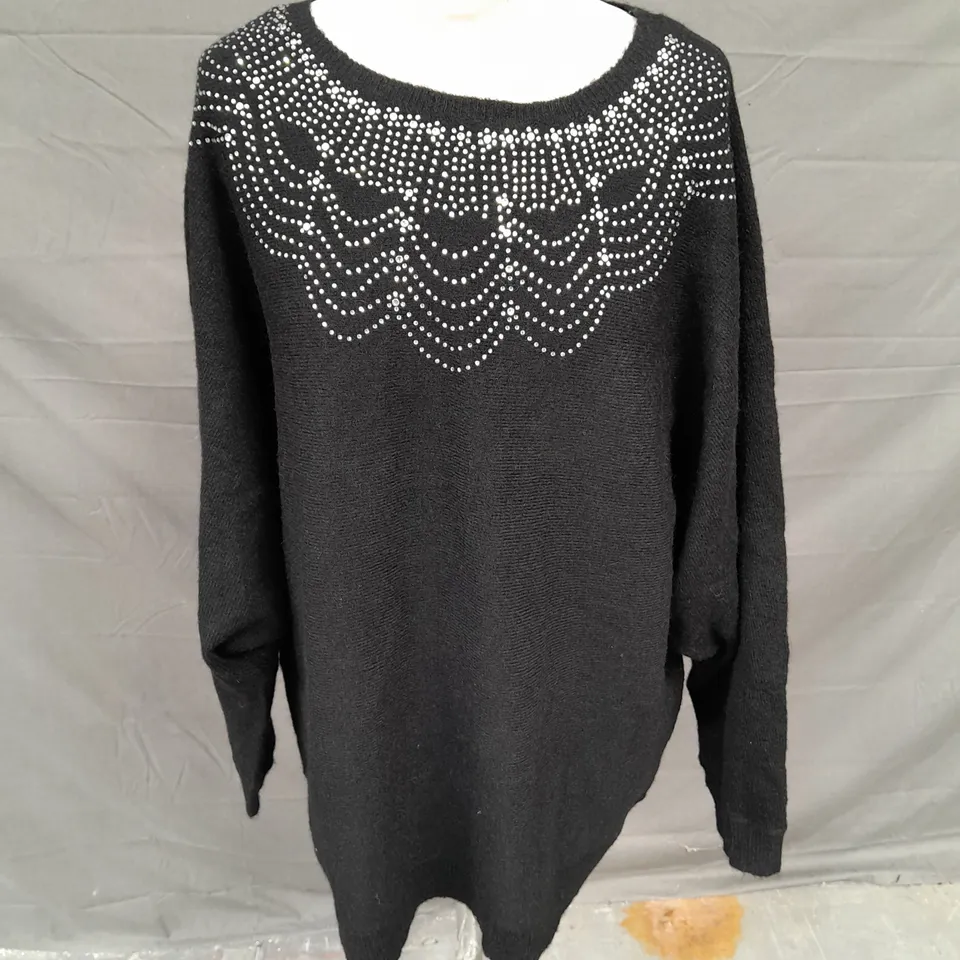 MONSOON EMBELLISHED KNIT JUMPER IN BLACK SIZE XL