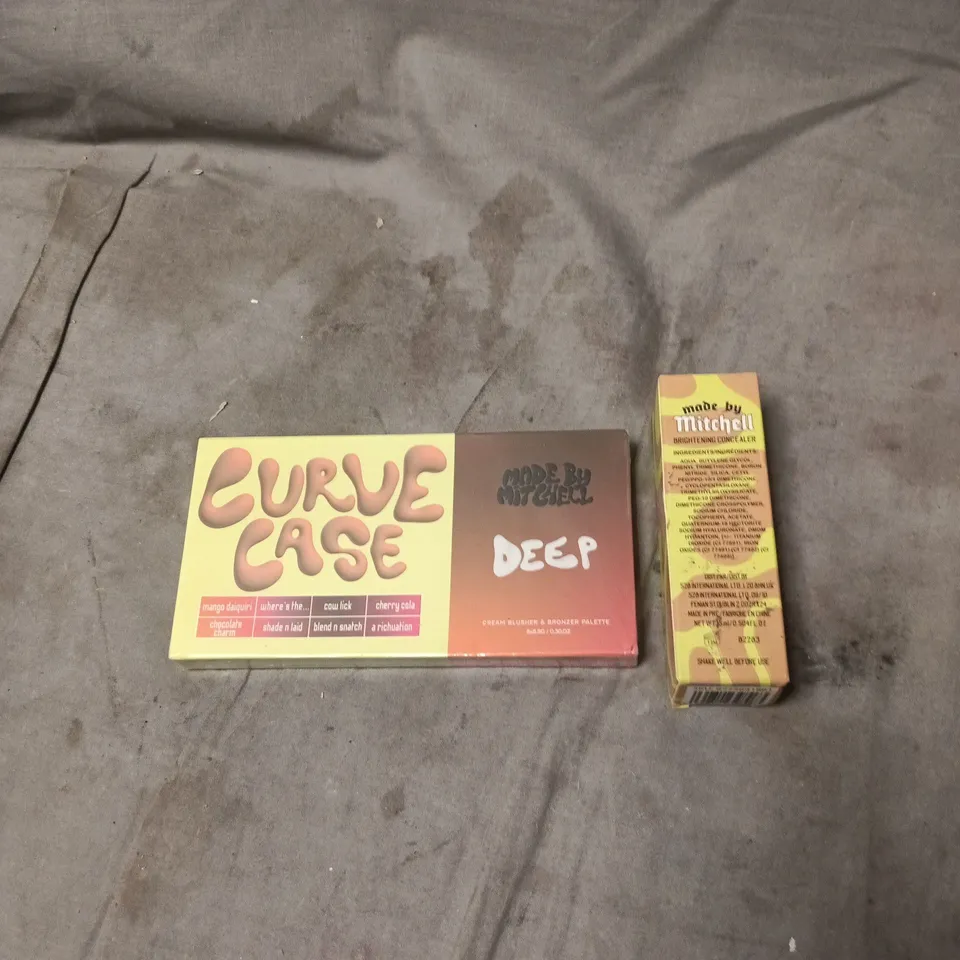 2 X MADE BY MITCHELL PRODUCTS: CURVE CASE CREAM BLUSHER AND BLONZE PALETTE + BRIGHTENING CONCEALER