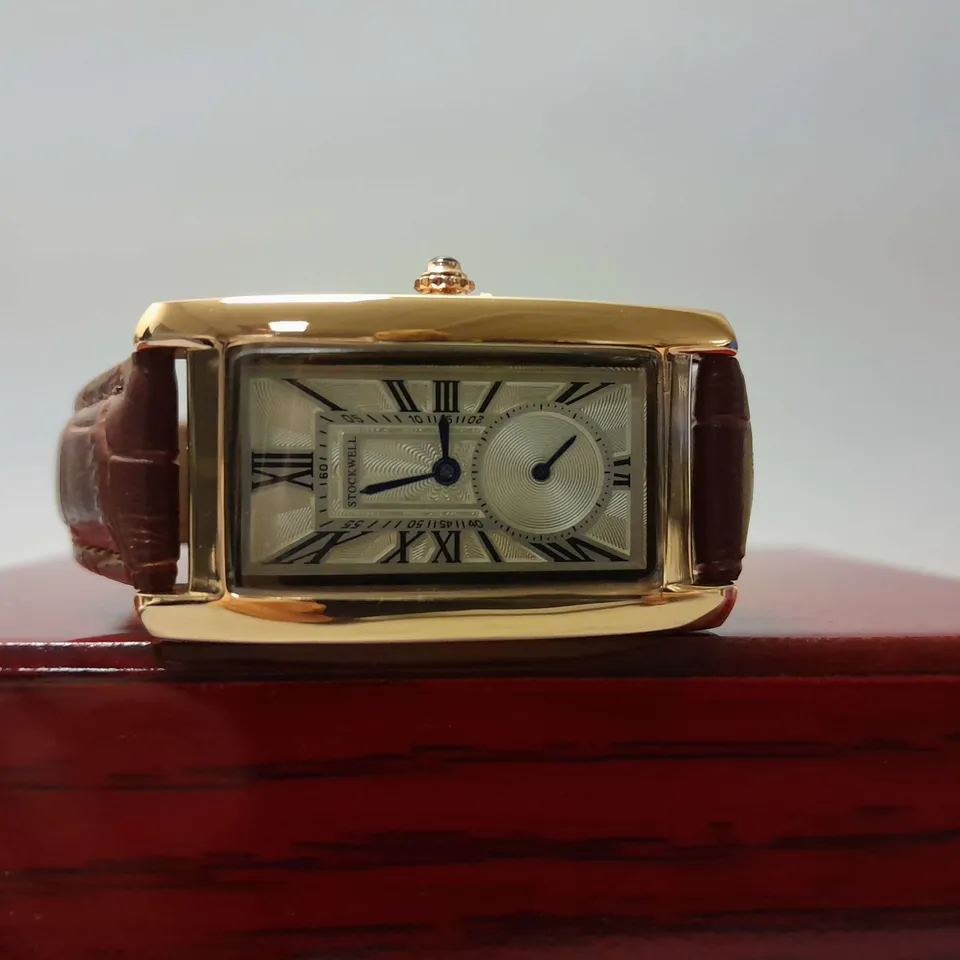 LADIES STOCKWELL WATCH – TEXTURED DIAL WITH SUB DIAL MINUTE HAND – LEATHER STRAP
