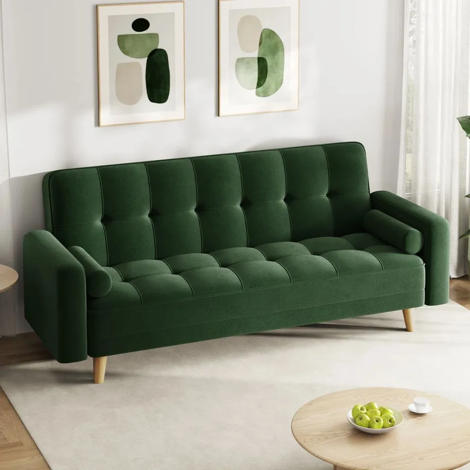 BOXED MODA FORM 185CM 3 SEATER CONVERTIBLE SETTEE SOFA BED WITH ARMREST 