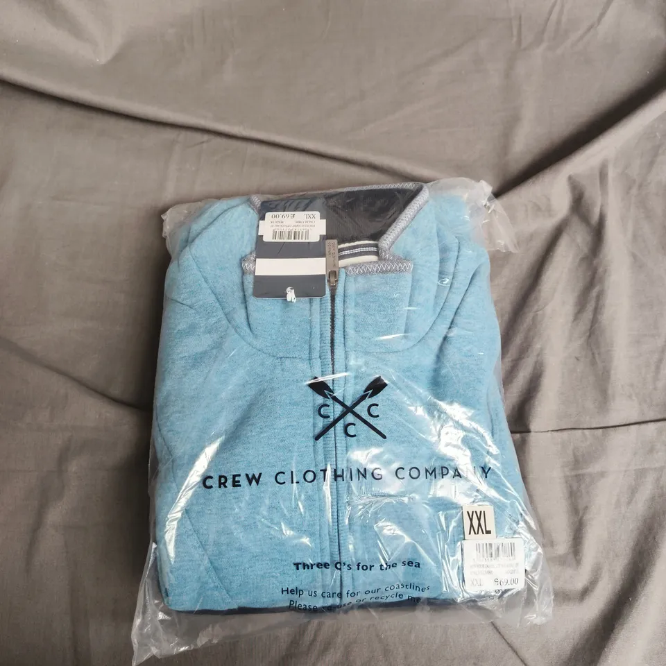 CREW CLOTHING COMPANY HALF ZIP HOODIE – BLUE, XXL