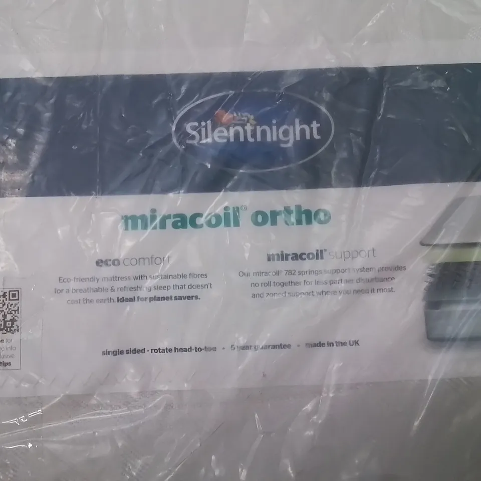 QUALITY BAGGED SILENTNIGHT PIPPA SPRUNG ORTHO 150CM KINGSIZE MIRACOIL MATTRESS 