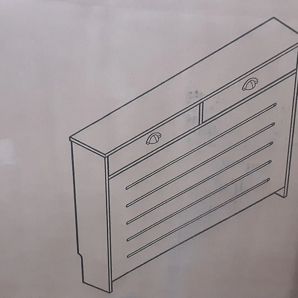 BOXED MEDIUM RADIATOR CABINET IN CREAM AND OAK EFFECT