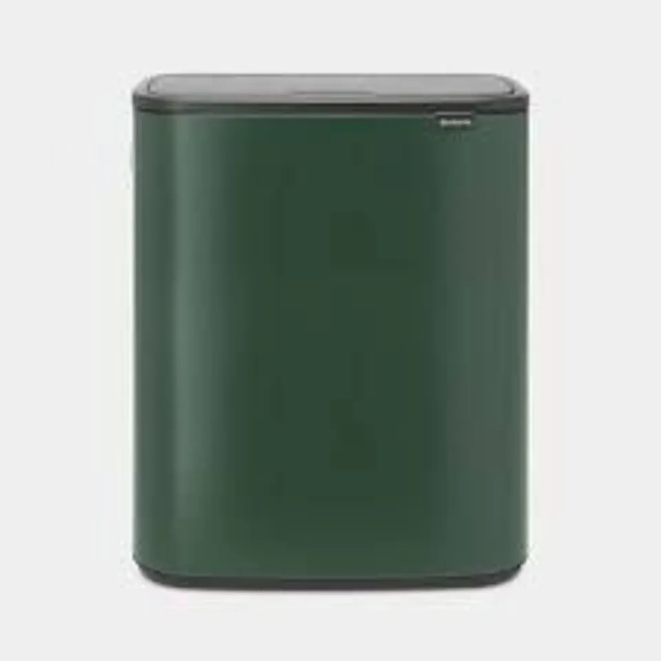 BOXED BRABANTIA BO 30 LITRE + 30 LITRE TOUCH BIN WITH TWO INNER BUCKETS - GREEN (1 BOX)