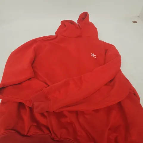 ADIDAS ORIGINALS RED HOODIE, TREFOIL LOGO – UK S