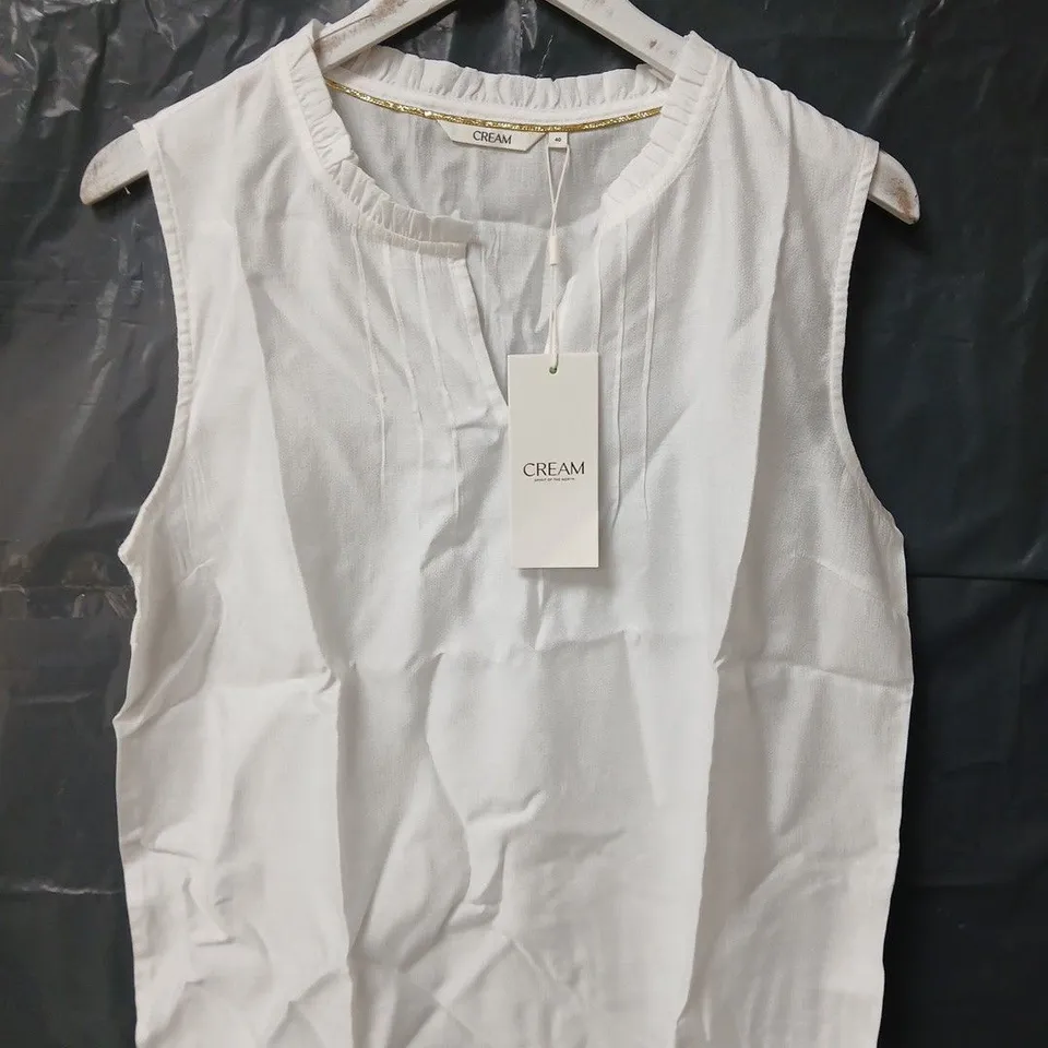 CREAM LISELIN TOP - WHITE - SIZE 14