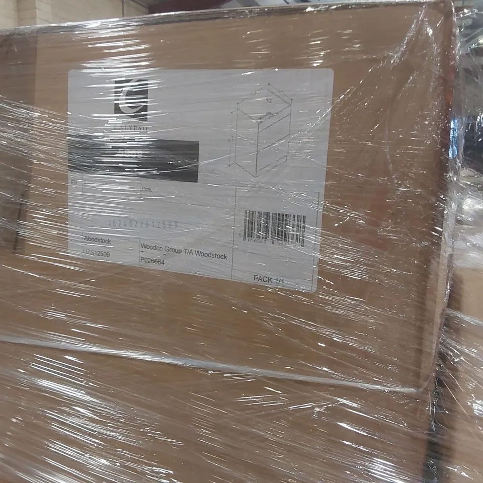 PALLET CONTAINING A LARGE QUANTITY OF ASSORTED BATHROOM FURNITURE PANELS INCLUDING: WH VANITY UNIT, BASIN UNIT ECT