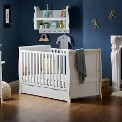 BOXED OBABY STAMFORD CLASSIC COT BED - WHITE (2 BOXES)