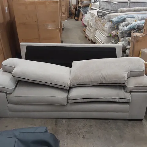 DESIGNER 3 SEATER FABRIC SOFA - DAMAGED BACK