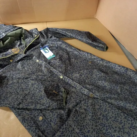 JOULES WAYBRIDGE COAT IN SPOTTED KHAKI - UK 6