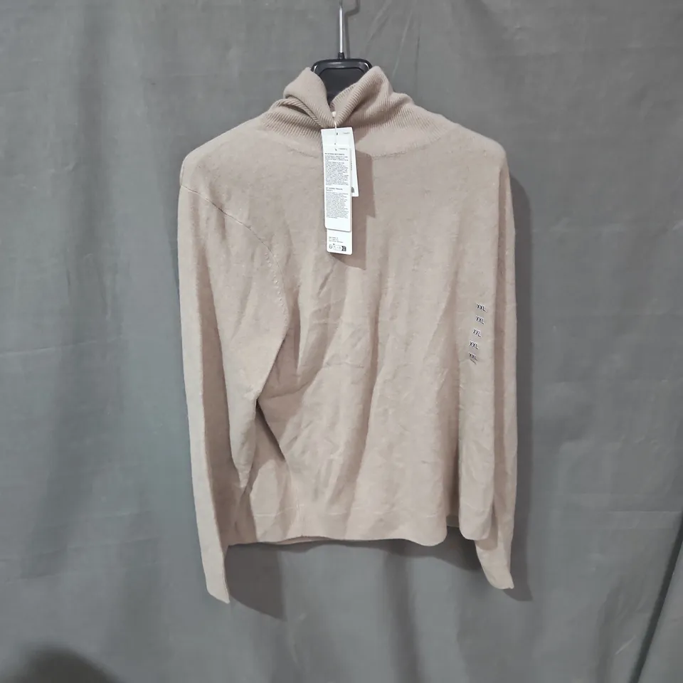 UNIQLO WOMEN'S BEIGE CASHMERE TURTLE NECK SWEATER – XXL