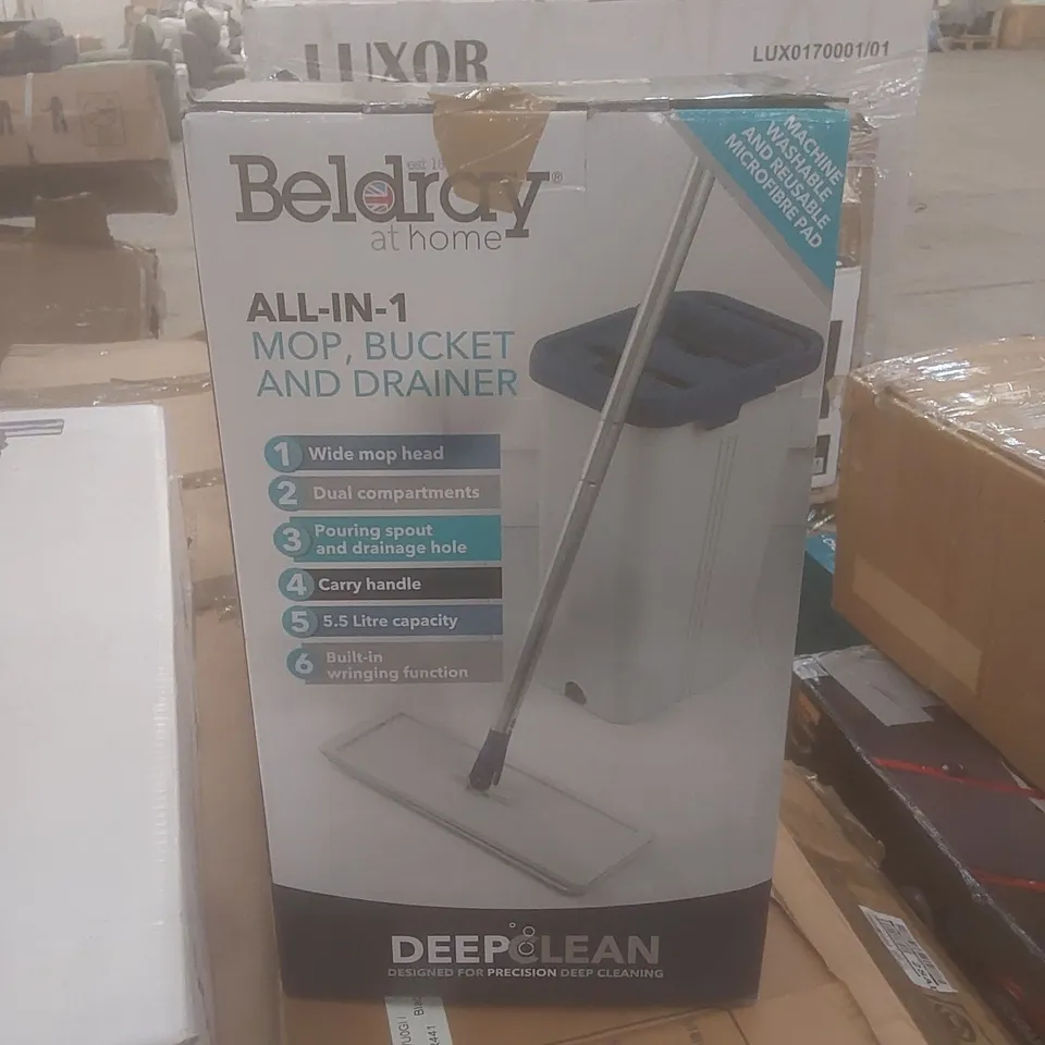 BOXED BELDRAY DEEP CLEAN FLAT MOP & BUCKET SET